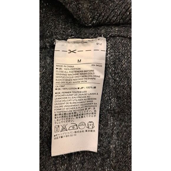 Banana Republic Mens Medium Charcoal Gray EVERYDAY CARDIGAN Sweater 100% Cotton - Picture 8 of 9